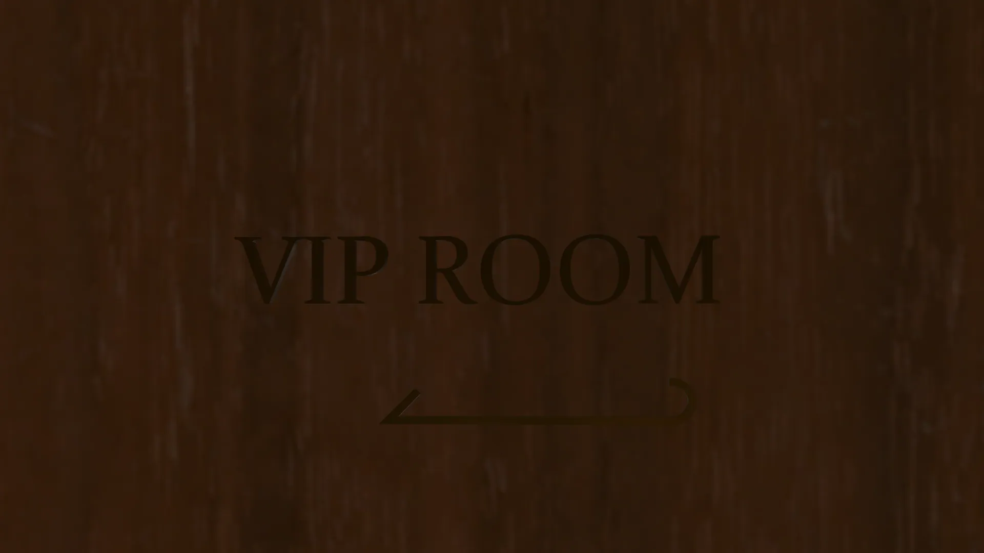 VIP ROOMのサイン。防音室へつづく通路